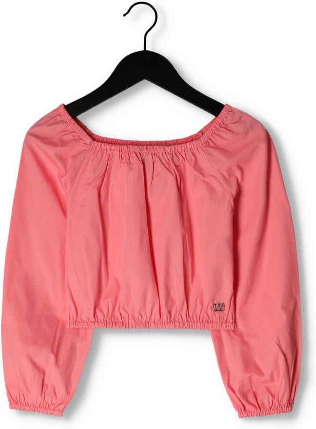 NIK&NIK crop top Rizzo roze Meisjes Katoen Off shoulder Effen 164