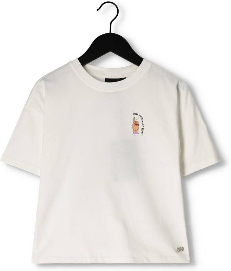 NIK & NIK Meisjes Tops & T-shirts Yourself First T-shirt Wit