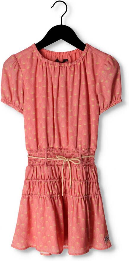 NONO jurk Manyu met all over print roze Meisjes Gerecycled materiaal Ronde hals 146 152