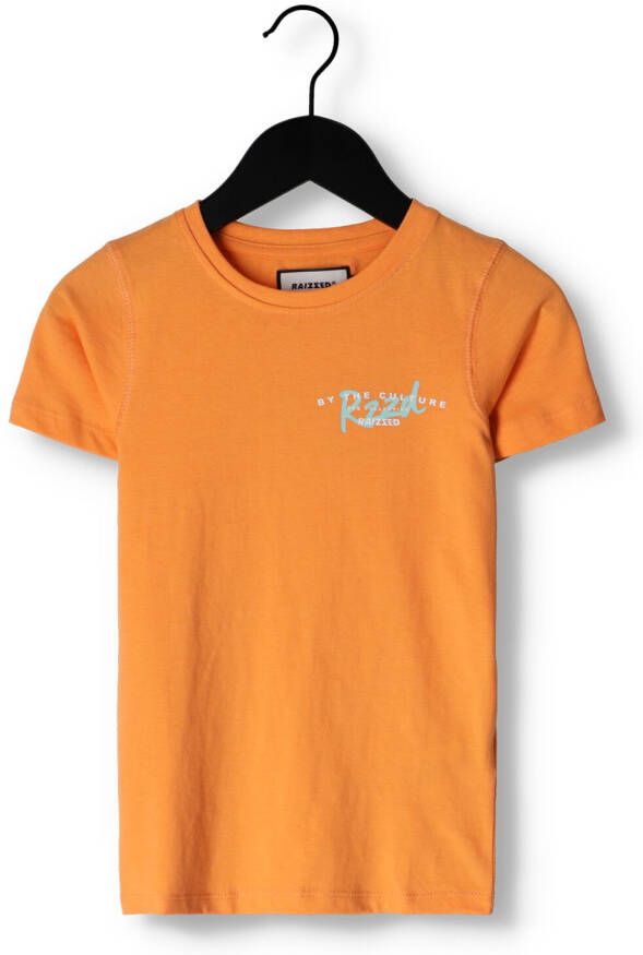 Raizzed T-shirt R123KBN30006 met logo mosterdgeel Jongens Katoen Ronde hals 116
