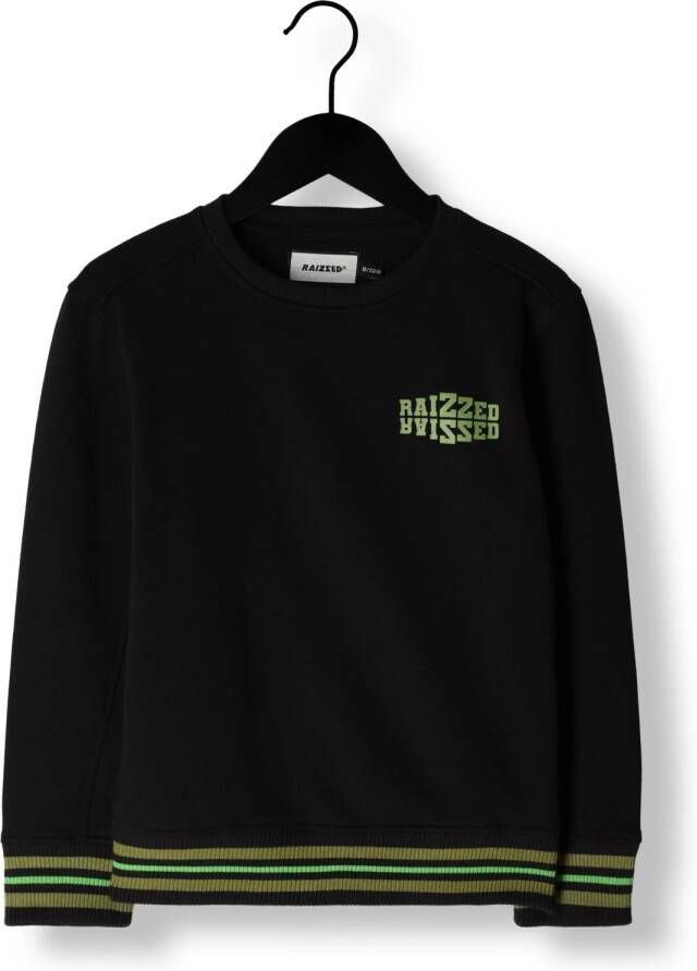 Raizzed sweater Rewin met tekst zwart groen geel Tekst 104