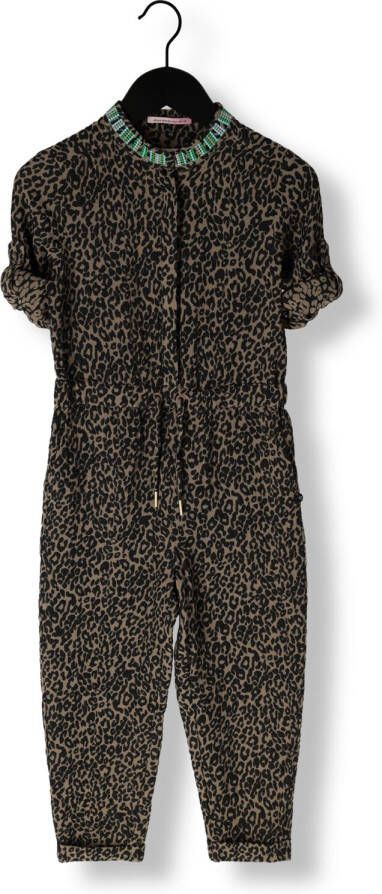 SCOTCH & SODA Meisjes Broeken Jacquard Collar Embroidery Jumpsuit Leopard