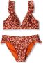 Shiwi triangel bikini Bella met ruches oranje geel bruin Meisjes Gerecycled polyester 146 152 - Thumbnail 1