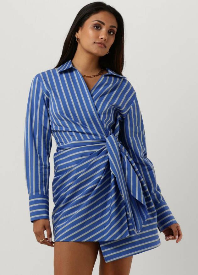 TOMMY HILFIGER Dames Jurken Co Stripe Short Wrap Shirt Dress Blauw