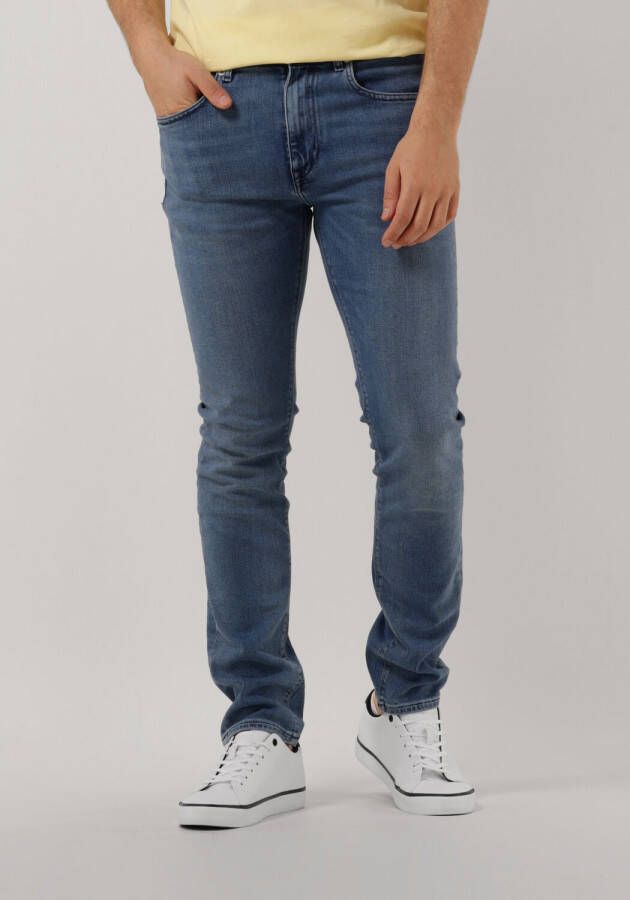Tommy Hilfiger Slim Fit Heren Jeans met Geborduurde Vlag Blauw Heren