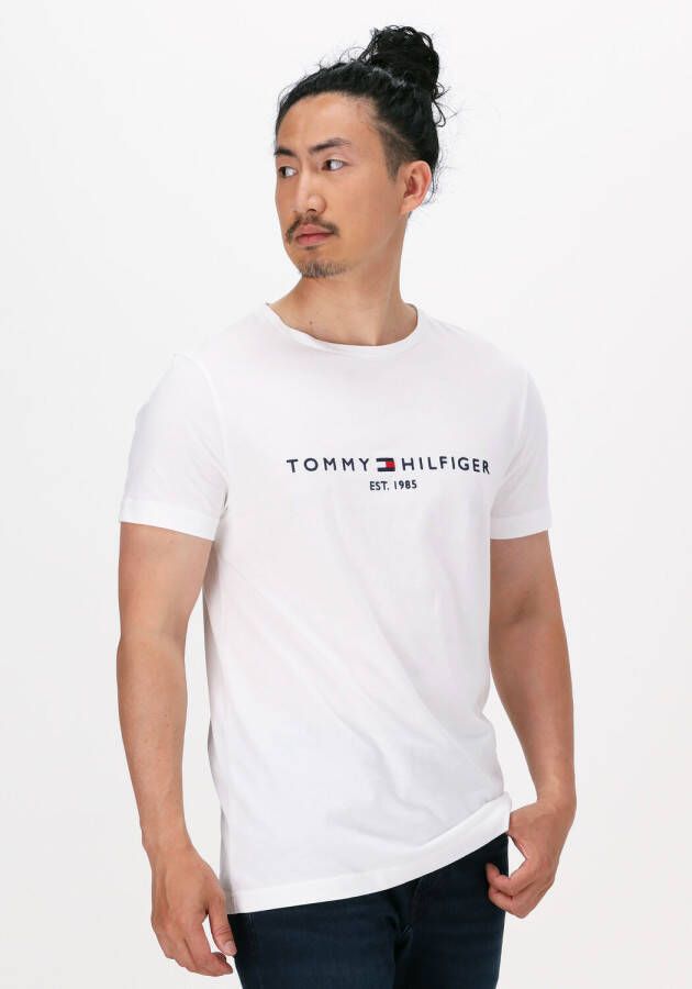 TOMMY HILFIGER Heren Polo's & T-shirts Tommy Logo Tee Wit