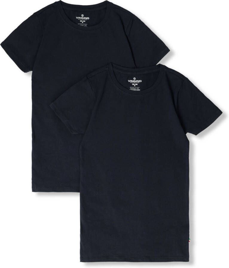 VINGINO basic T-shirt set van 2 donkerblauw Jongens Stretchkatoen Ronde hals 146 152
