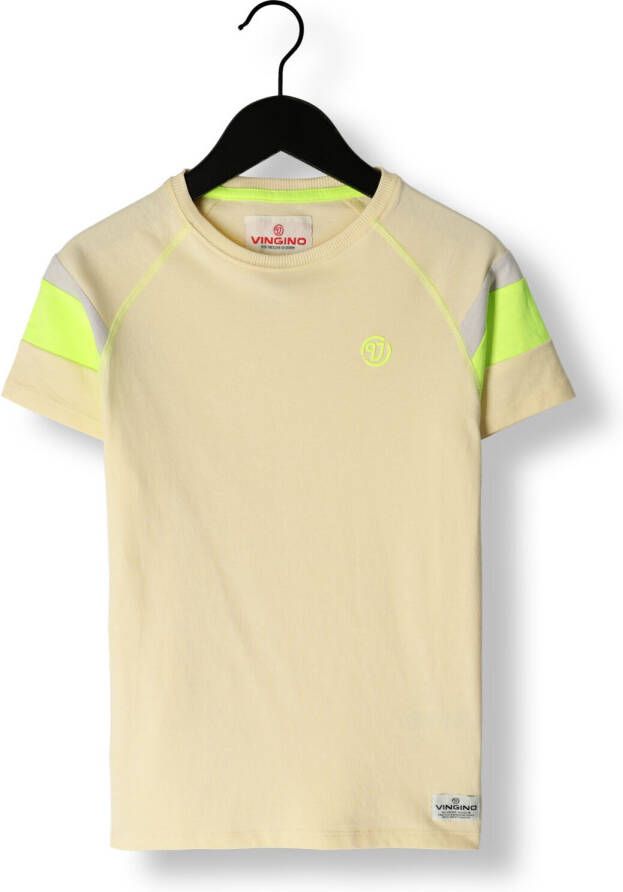 VINGINO T-shirt JACE lichtgeel groen Jongens Katoen Ronde hals Meerkleurig 110