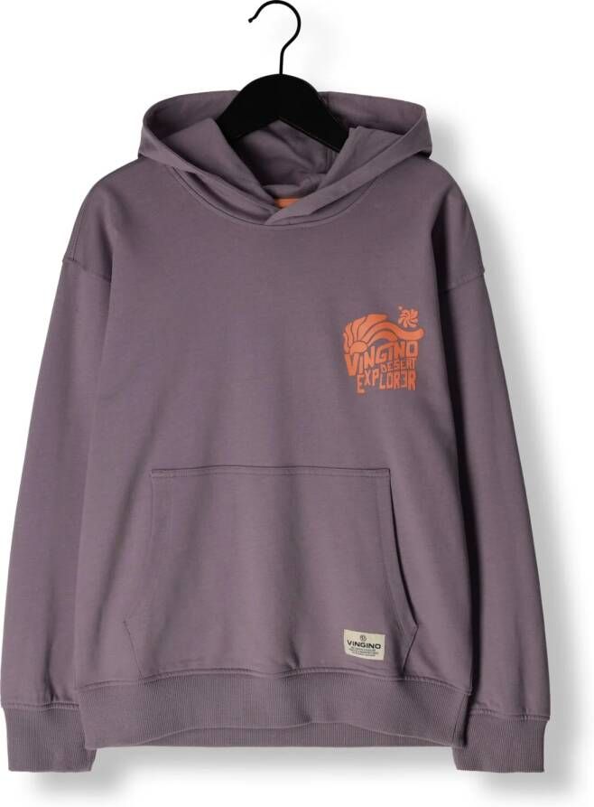 VINGINO hoodie Nactus met backprint paars oranje Sweater Backprint 176