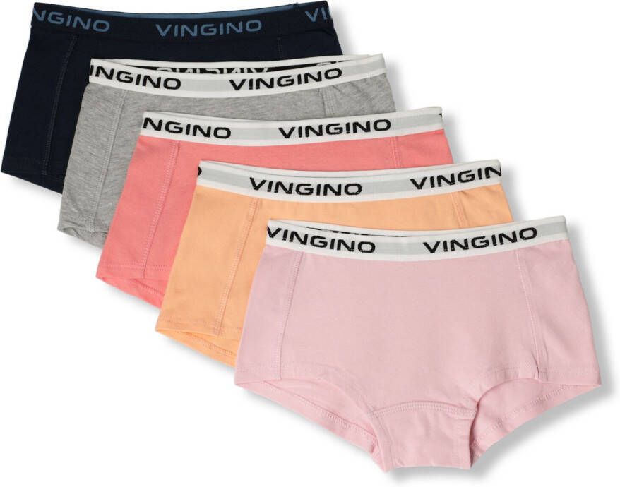 VINGINO shorts- set van 5 roze multicolor Slip Meisjes Stretchkatoen Effen 110 116