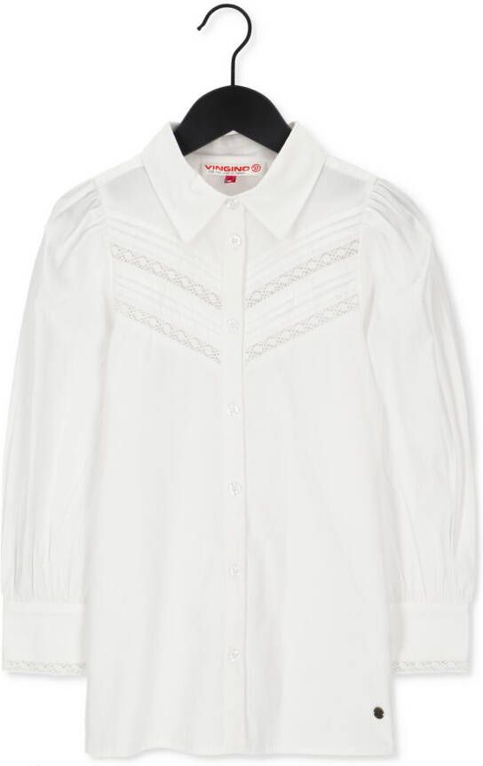 VINGINO blouse wit Meisjes Katoen Klassieke kraag 116