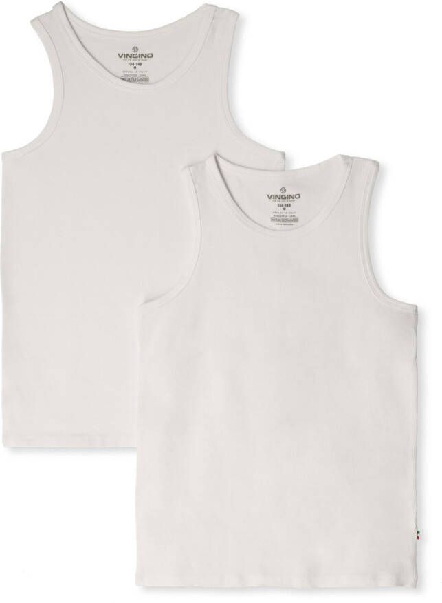 VINGINO hemd set van 2 wit Jongens Stretchkatoen Ronde hals Effen 134 140