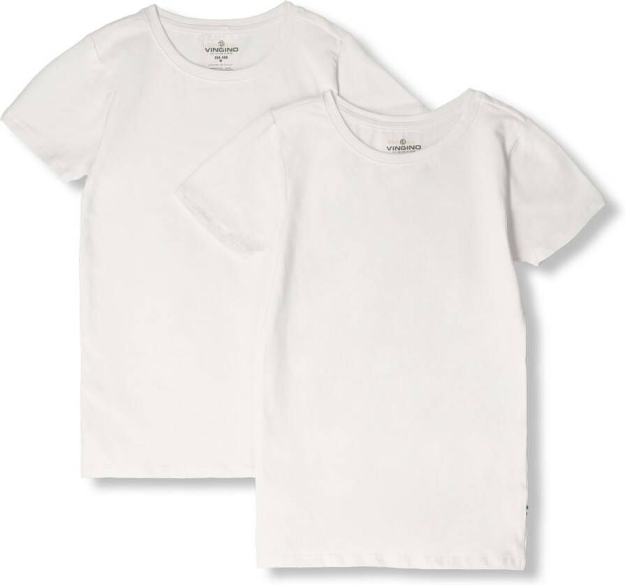 VINGINO basic T-shirt set van 2 wit Jongens Stretchkatoen Ronde hals 110 116