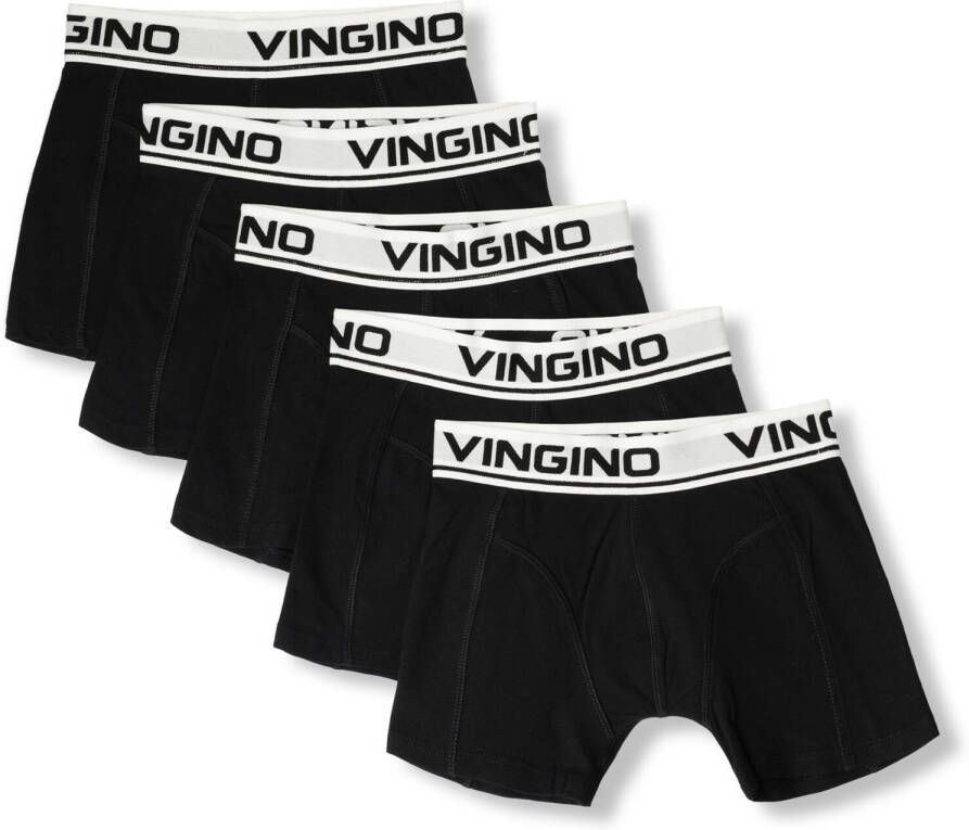 VINGINO boxershort set van 5 zwart Jongens Stretchkatoen Effen 122 128
