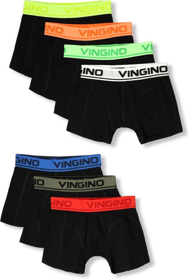 VINGINO boxershort set van 7 zwart multicolor Jongens Stretchkatoen 146 152