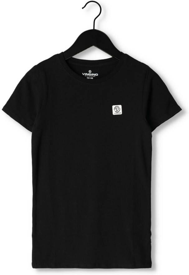VINGINO T-shirt zwart Jongens Stretchkatoen Ronde hals Effen 170 176