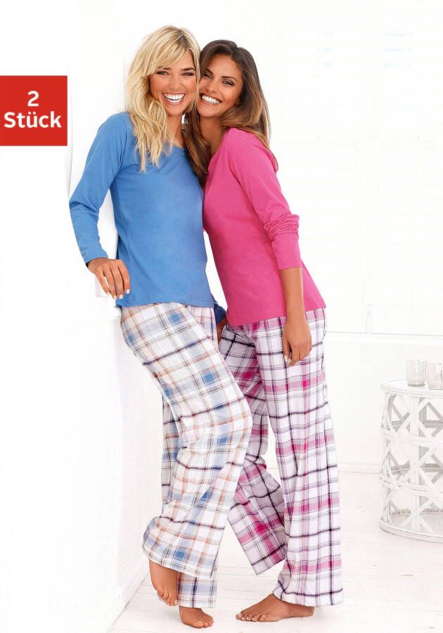 Arizona Pyjama met broek met ruitdessin (4-delig Set van 2)