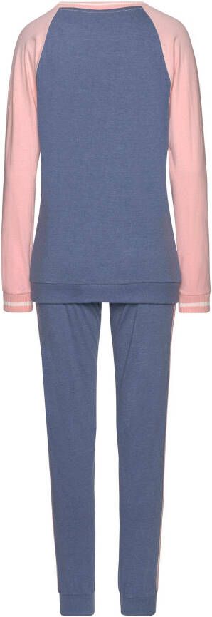 Arizona Pyjama in college-look met folieprint (2-delig 1 stuk)