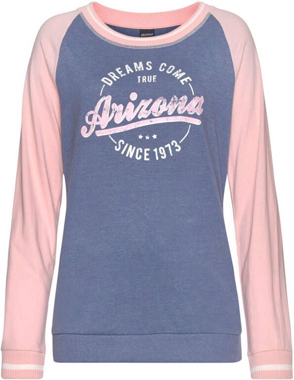 Arizona Pyjama in college-look met folieprint (2-delig 1 stuk)