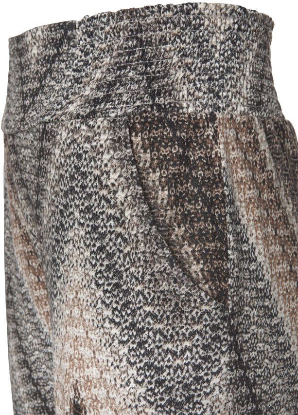 Lascana Jerseybroek met all-over print en zakken elastische tailleband strandbroek