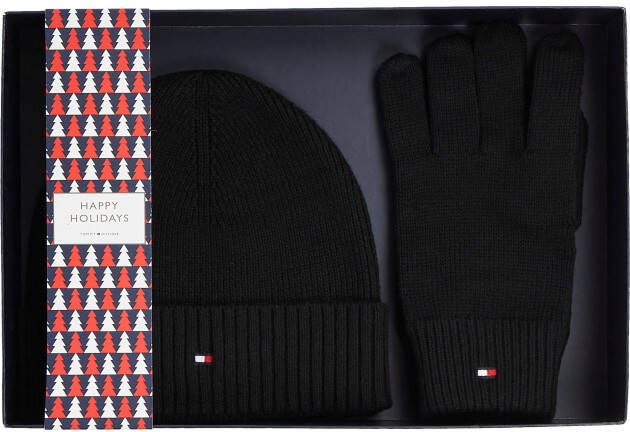 Tommy Hilfiger Beanie en handschoenen in een set met labelstitching