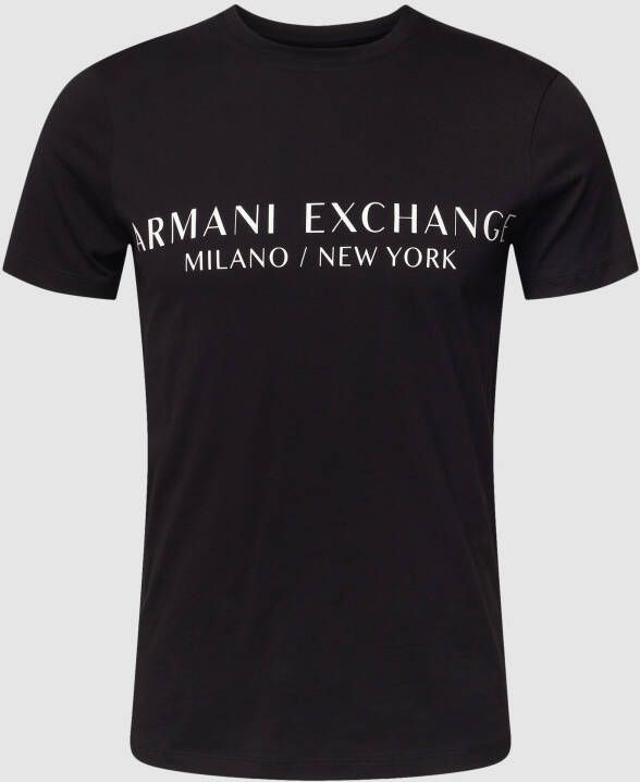 Armani Exchange T-shirt met labelprint model 'milano'