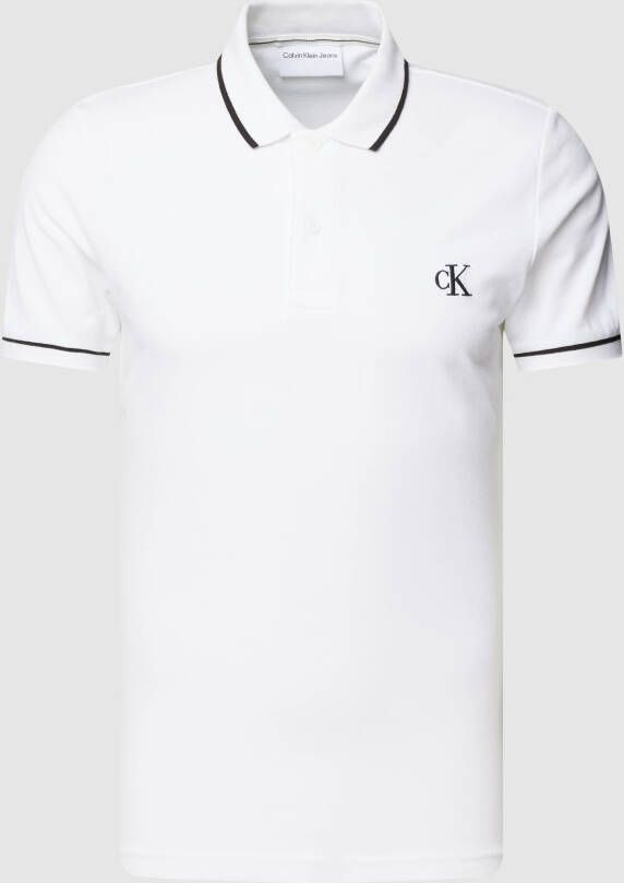 Calvin Klein Witte Polo voor Heren met Contrastdetails Wit Heren