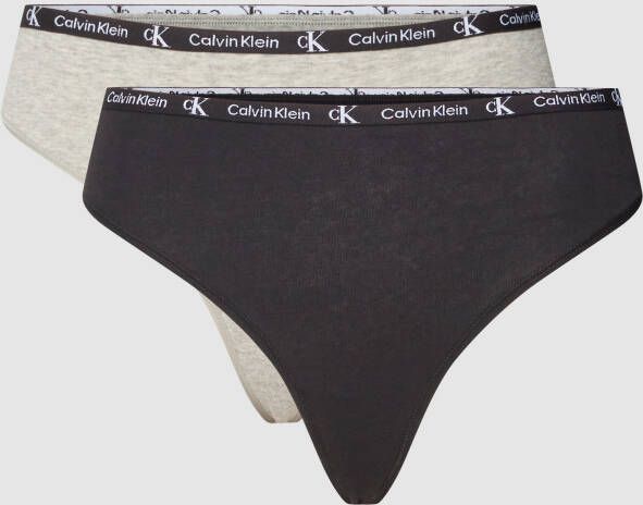 Calvin Klein Underwear String in effen design model 'MODERN THONG' in een set van 2 stuks