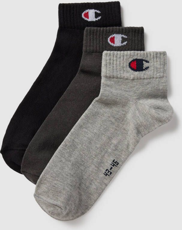 Champion Sokken met labeldetail in een set van 3 paar model 'Quarter Sock'