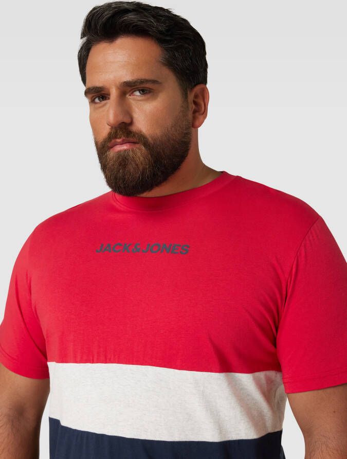 Jack & Jones Plus SIZE T-shirt in colour-blocking-design model 'EREID'