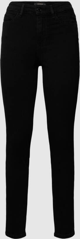 Guess Skinny Jeans Zwart Hoge Taille 5 Zakken Zwart Dames