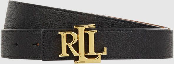 Ralph Lauren Omkeerbare Bruin & Zwart Riem met Gouden Logo Black Dames