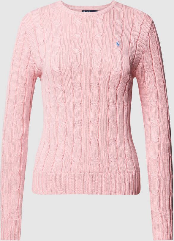 Ralph Lauren Roze Katoenen Gebreide Sweatshirt met Pony Motif Pink Dames