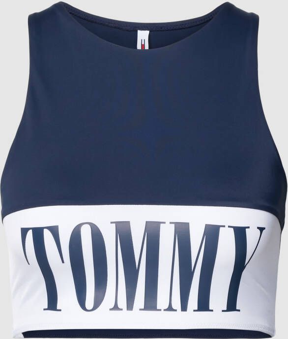 Tommy Jeans Bikinitop met labelprint model 'HIGH NECK'