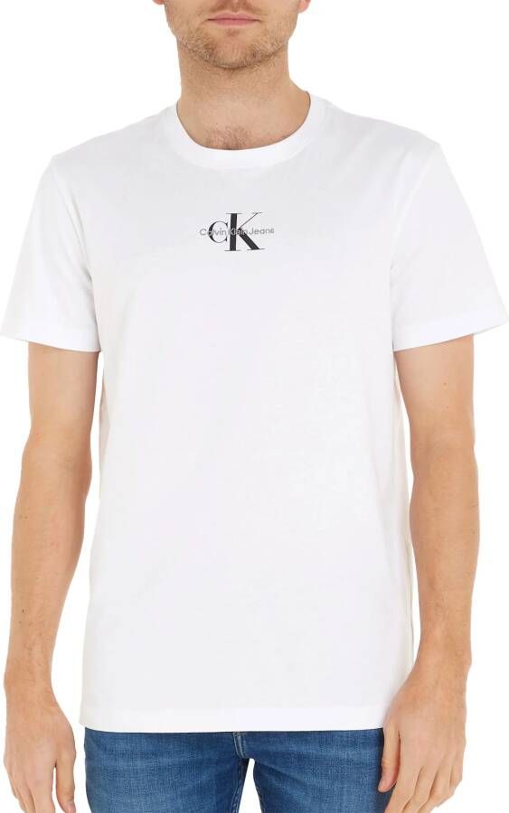Calvin Klein Jeans Heren T-shirt Wit Korte Mouw Herfst Winter White Heren