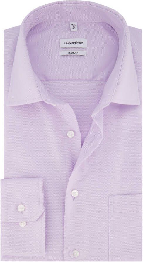 seidensticker business overhemd Regular normale fit lila effen katoen