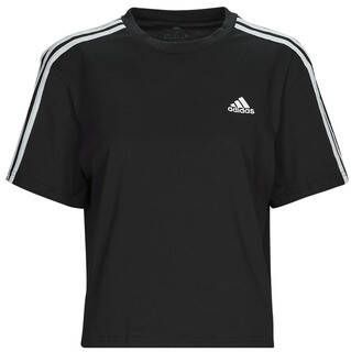 Adidas 3-Stripes Badge of Sport Crop T-Shirt Black White- Dames Black White