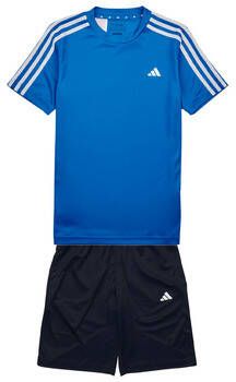 Adidas Sportswear T-shirt + short kobaltblauw donkerblauw Shirt + broek Polyester Ronde hals 152