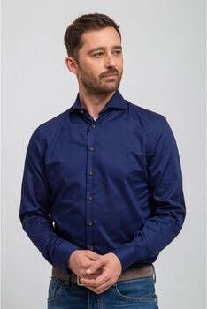 Suitable Overhemd Lange Mouw Overhemd Navy Blauw Twill DR-04