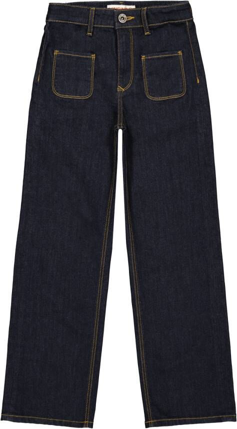 VINGINO straight fit jeans Cato pocket dark blue denim Blauw Meisjes Katoen 104