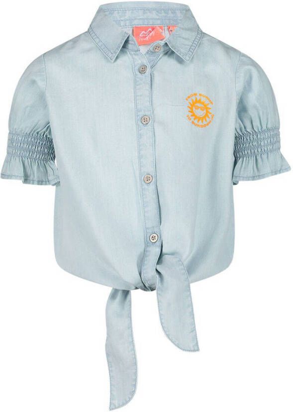 29FT blouse chambray denim Blauw Meisjes Lyocell Klassieke kraag Effen 152-158