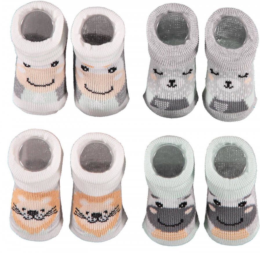 Apollo new born sokken set van 4 in een geschenkset multi
