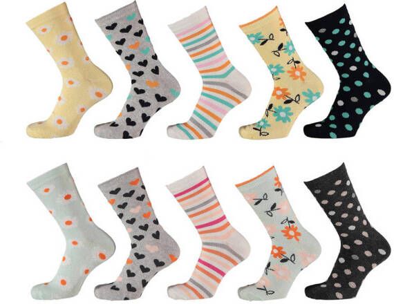 Apollo sokken met all-over print set van 10 multi Katoen All over print 31-34
