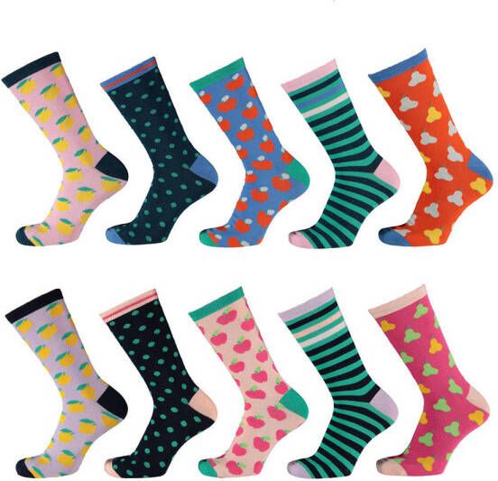 Apollo sokken met all-over print set van 10 multi Katoen All over print 23-26