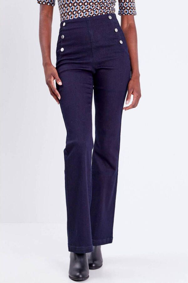 Cache high waist flared jeans dark blue