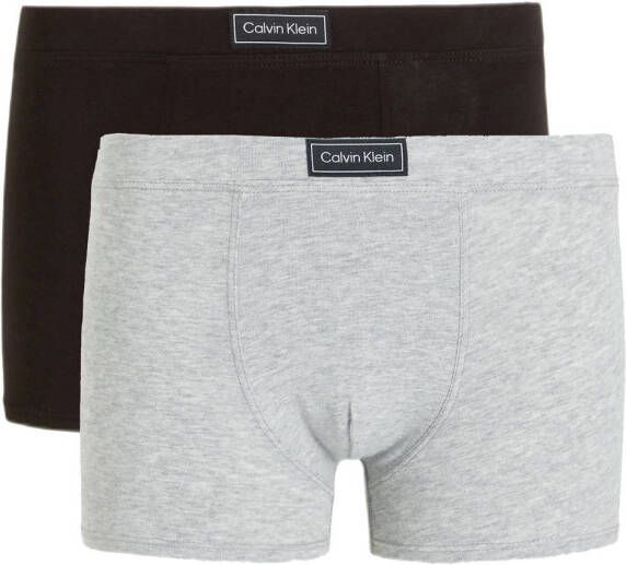 Calvin Klein boxershort set van 2 grijs melange zwart Jongens Stretchkatoen 128-134