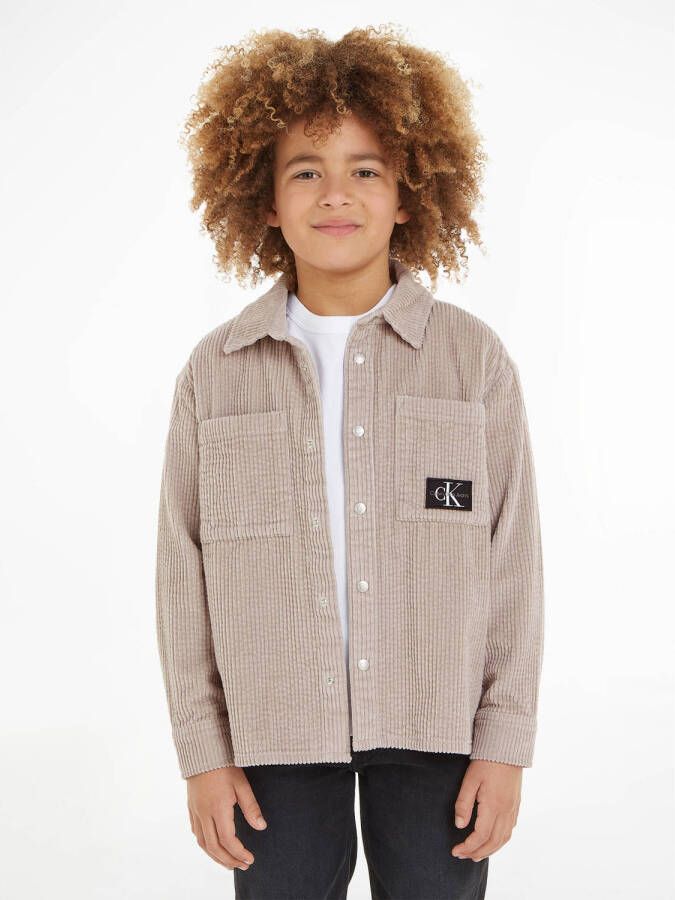Calvin Klein overshirt beige Overhemd Jongens Corduroy (duurzaam) Klassieke kraag 140