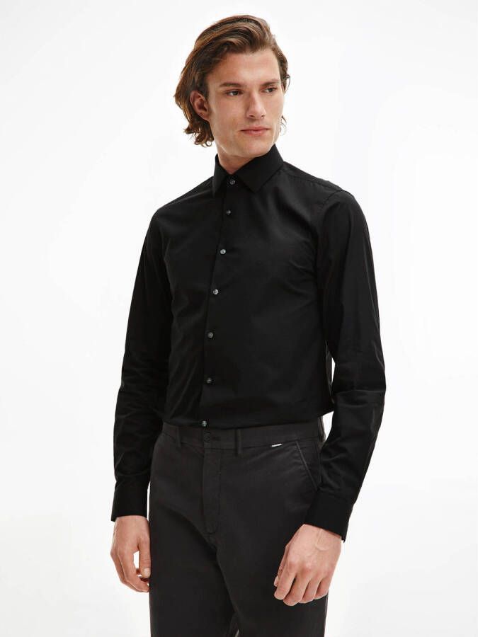 CK Calvin Klein Slim fit zakelijk overhemd met kentkraag model 'Bari'