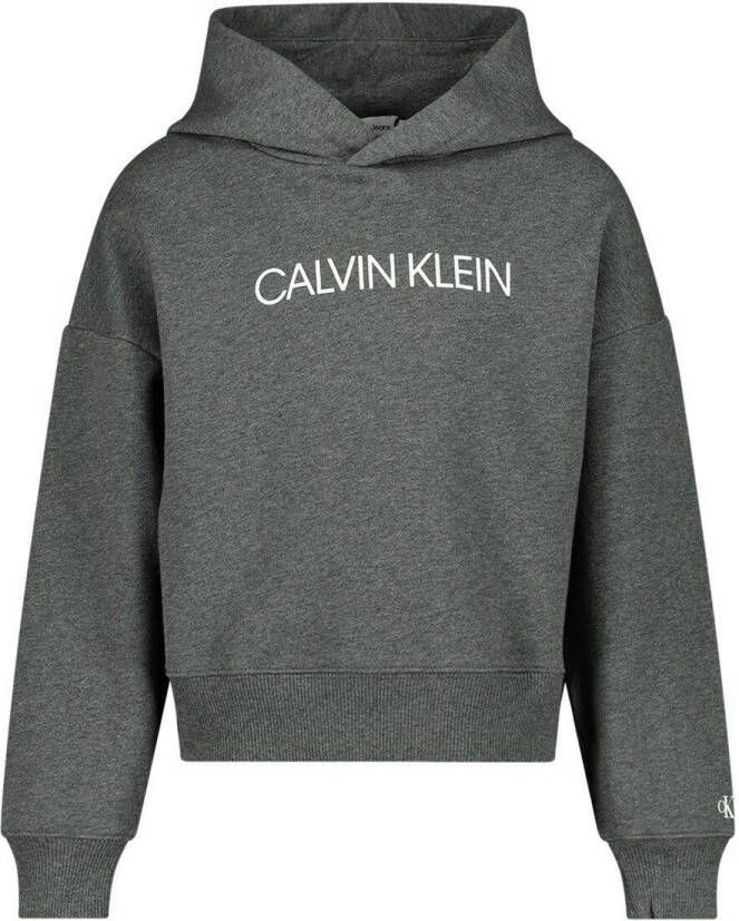 Calvin Klein hoodie met logo grijs Sweater Meisjes Katoen Capuchon Logo 128