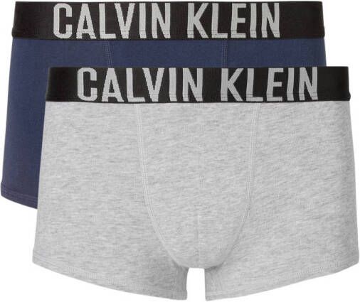 Calvin Klein UNDERWEAR boxershort set van 2 grijs donkerblauw Jongens Katoen 128-140